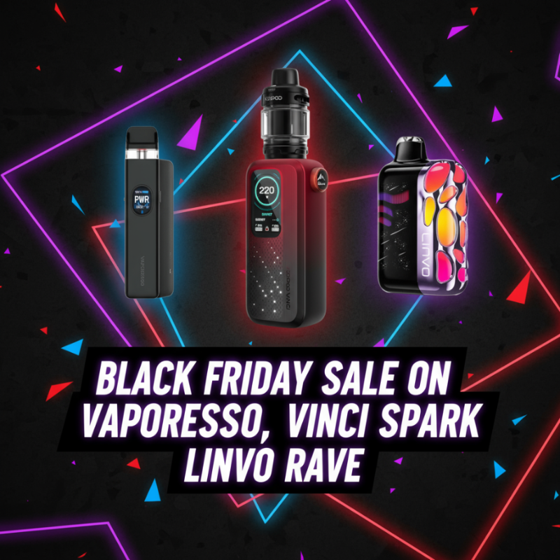 Black Friday Sale Banner - Vaporesso, Vinci Spark, Linvo Rave